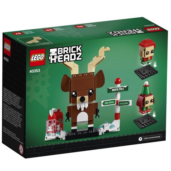 LEGO Brickheadz Reindeer, Elf and Elfie 40353 Building Toy (281 Pieces) - New - Picture 4 of 5